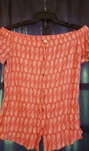 Cato, slightly off the shoulder, pink shirt, size medium